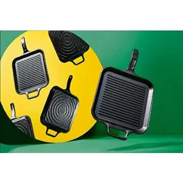 Lodge BOLD 12 Inch Seasoned Cast Iron Grill Pan; Design-Forward Cookware