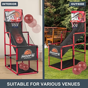 Kids Arcade Basketball Game Set with Inflatable Balls