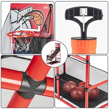 Kids Arcade Basketball Game Set with Inflatable Balls