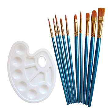 ☀ Dergo ☀ Acrylic paint set, With 10Pcs Brush Palette 36 Colors Student Painting Materials Art Supplies Set