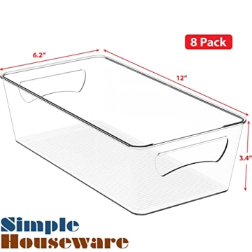 Simple Houseware Fridge Organizer Storage Bins, 8-Pack