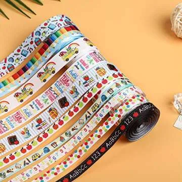 School Theme Grosgrain Ribbons for Creative Crafting