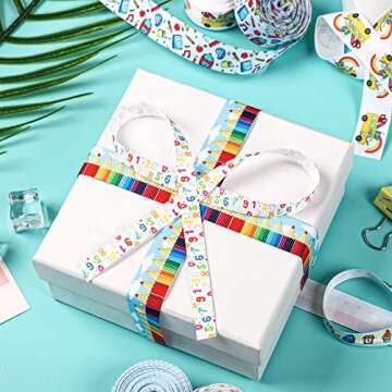 School Theme Grosgrain Ribbons for Creative Crafting