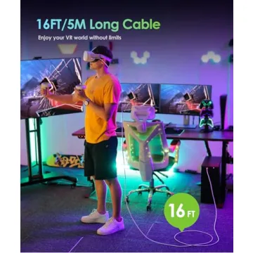 6AMGame 16 ft Link Cable for Meta Quest VR Headsets