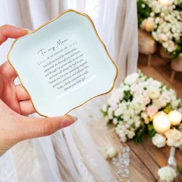 Personalized Ceramic Ring Dish for Weddings - Gift for Mom