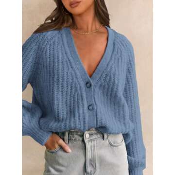 PRETTYGARDEN Womens Sweaters Fall 2024 Long Sleeve Open Front Chunky Cardigan Sweaters for Women Dre...