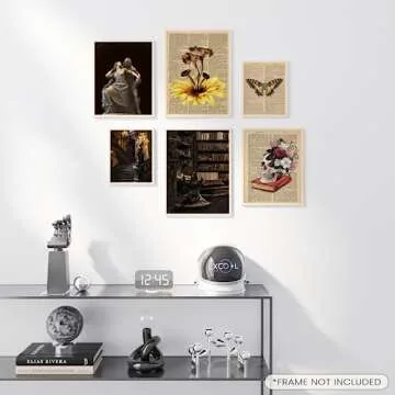 EXCOOL CLUB Dark Academia Room Decor Aesthetic Poster - 12x16 Dark Academia Decor, Vintage Wall Decor Academia Art Prints, Brown Academia Aesthetic Paintings Victorian Pictures for Bedroom (UNFRAMED)