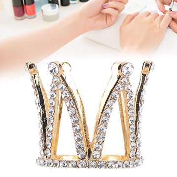 Nail Art Brush Holder, 3 Types Crown Design Nail Art Brush Holder Set Pen Displayer Stand Tools Brush
