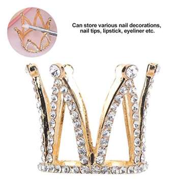 Nail Art Brush Holder, 3 Types Crown Design Nail Art Brush Holder Set Pen Displayer Stand Tools Brush