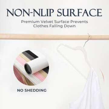 Ivory Velvet Hangers 60 Pack for Stylish Closet Organization