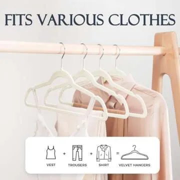 Ivory Velvet Hangers 60 Pack for Stylish Closet Organization