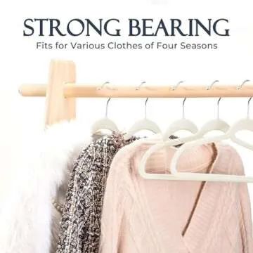 Ivory Velvet Hangers 60 Pack for Stylish Closet Organization