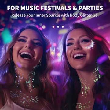 Glow in The Dark Glitter Gel for Women, 12 Colors Chunky Makeup Fine Glitter, UV Black Light Glitter...