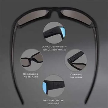 KastKing Skidaway Polarized Sport Sunglasses for Men and Women,Ideal for Driving Fishing Cycling and Running,UV Protection