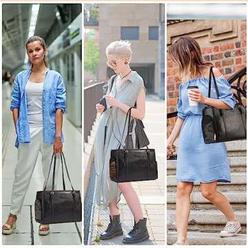 Lasaviin Fashion Dog Purse Pet Carrier Leather Bag for Small Dogs Cats Puppy, Portable Tote Bag Airline Approved Soft-Sided Carriers (Black)