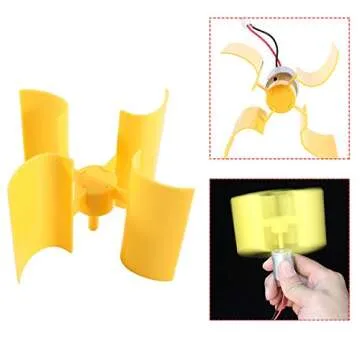 Electricity Generator, Micro Wind Turbines Dc Motor Vertical Motor Blades DIY Kit for Science Education Experiment, 5.5 m/s