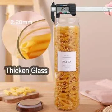 Elegant Glass Pantry Storage Jars Set with Acacia Lid