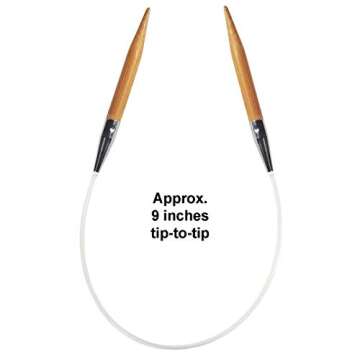 ChiaoGoo Bamboo Patina 9 inch (23cm) Circular Knitting Needles US Size 1 (2.25mm) 2009-1 with Stitch Holder