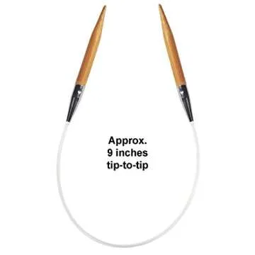ChiaoGoo Bamboo Patina 9 inch (23cm) Circular Knitting Needles US Size 1 (2.25mm) 2009-1 with Stitch Holder