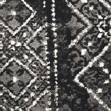 SAFAVIEH Adirondack Collection Area Rug - 8' x 10', Black & Silver, Moroccan Boho Distressed Design, Non-Shedding & Easy Care, Ideal for High Traffic Areas in Living Room, Bedroom (ADR111C)
