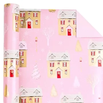 Beautiful Reversible Christmas Wrapping Paper - Mini Roll