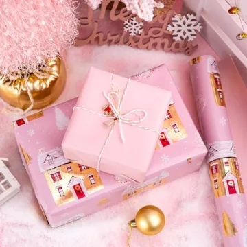 Beautiful Reversible Christmas Wrapping Paper - Mini Roll
