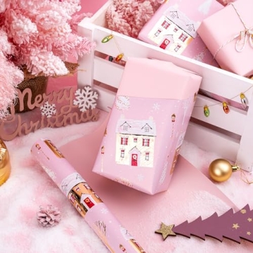 Beautiful Reversible Christmas Wrapping Paper - Mini Roll