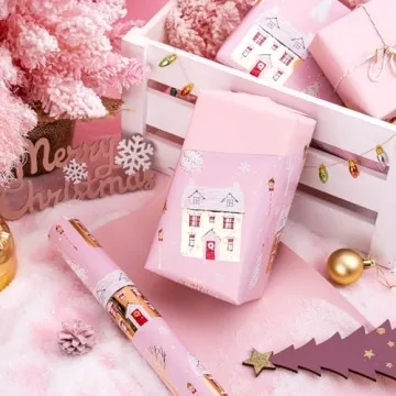 Beautiful Reversible Christmas Wrapping Paper - Mini Roll