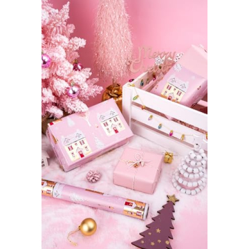 Beautiful Reversible Christmas Wrapping Paper - Mini Roll