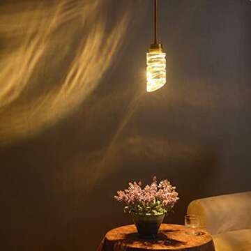 MOTINI 1-Light Cylinder Crystal Pendant Light in Gold Brushed Brass Finish LED Modern Ceiling Hanging Glass Pendant Lighting Fixtures for Kitchen Island Bedroom Dining Room Bar