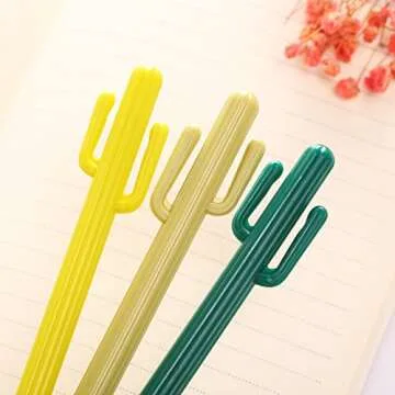 Cute Cactus Gel Ink Ballpoint Pens Pack of 12