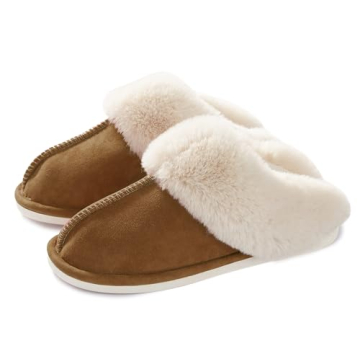 Donpapa Womens Slipper with Memory Foam Fluffy Soft Warm Slip On House Slippers Anti-Skid Cozy Plush...