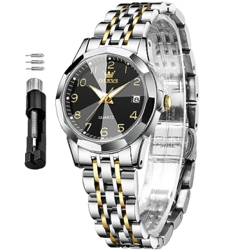 OLEVS Women's Business Dress Diamond Analog Quartz Watch - Stylish & Waterproof
