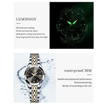 OLEVS Women's Quartz Diamond Dress Watch - Elegant & Durable