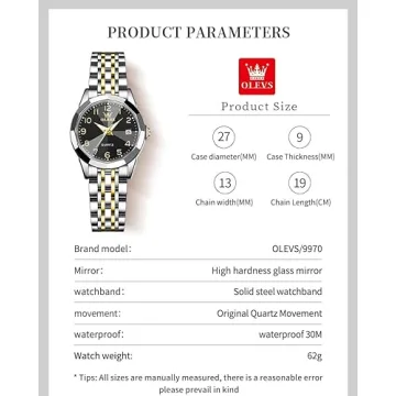 OLEVS Women's Quartz Diamond Dress Watch - Elegant & Durable