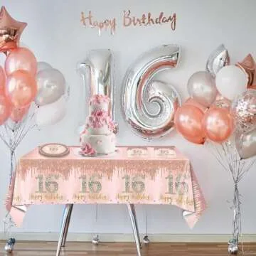 Elegant Rose Gold 16th Birthday Decorations for Girls