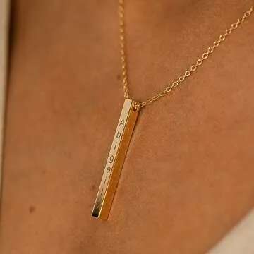 Elegant Custom Vertical Necklace for Women | Personalized Jewelry