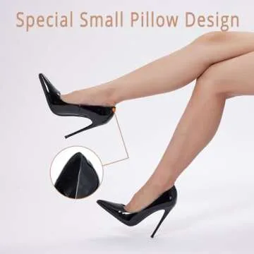 GENSHUO Women's 4.7 Inch Pumps Pointy Closed Toe Stiletto Sexy High Heels Slip on Porm Party Wedding Dress Shoes All Black Size 7