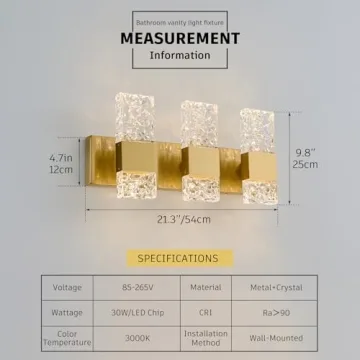 Stunning OYLYW Gold LED Bathroom Vanity Light Fixture