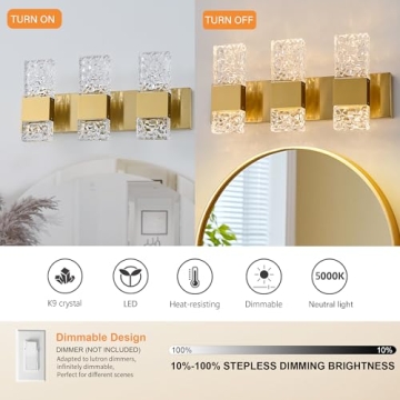 Stunning OYLYW Gold LED Bathroom Vanity Light Fixture