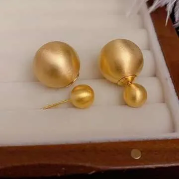 Stylish Douable Ball Stud Earrings for Women