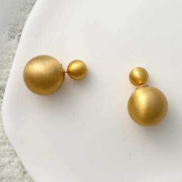 Stylish Douable Ball Stud Earrings for Women