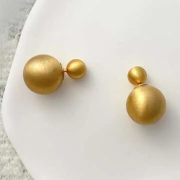 Stylish Douable Ball Stud Earrings for Women