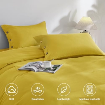 Jellymoni Pillowcases Soft Cotton Button Covers Set of 2 20x26