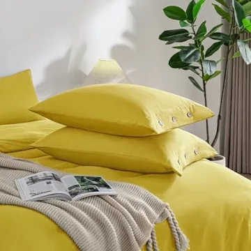 Jellymoni Pillowcases Soft Cotton Button Covers Set of 2 20x26