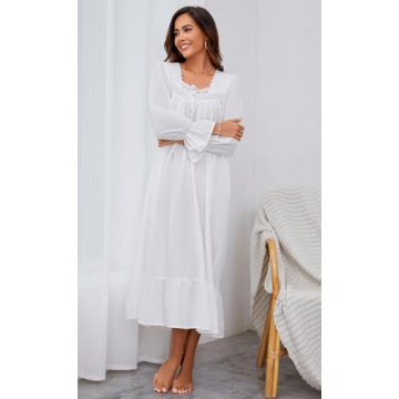 Elegant AVIIER Cotton Nightgown For Women with Pockets