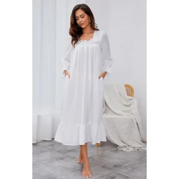 Elegant AVIIER Cotton Nightgown For Women with Pockets