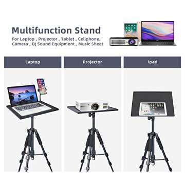 Facilife Projector Tripod Stand, Laptop Tripod Stand, Outdoor Projector Stand Adjustable Tall from 1...