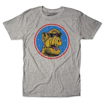 theCHIVE Alien Life Form ALF UFO 80s TV Shows T-Shirt (Men, Large, Grey)