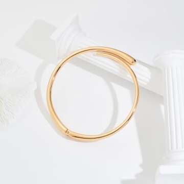 WOWORAMA Chunky Gold Cuff Choker Necklace for Women Teardrop Choker Collar Necklace Spring Open Cuff...